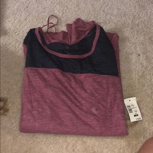 Navy and light purple tee